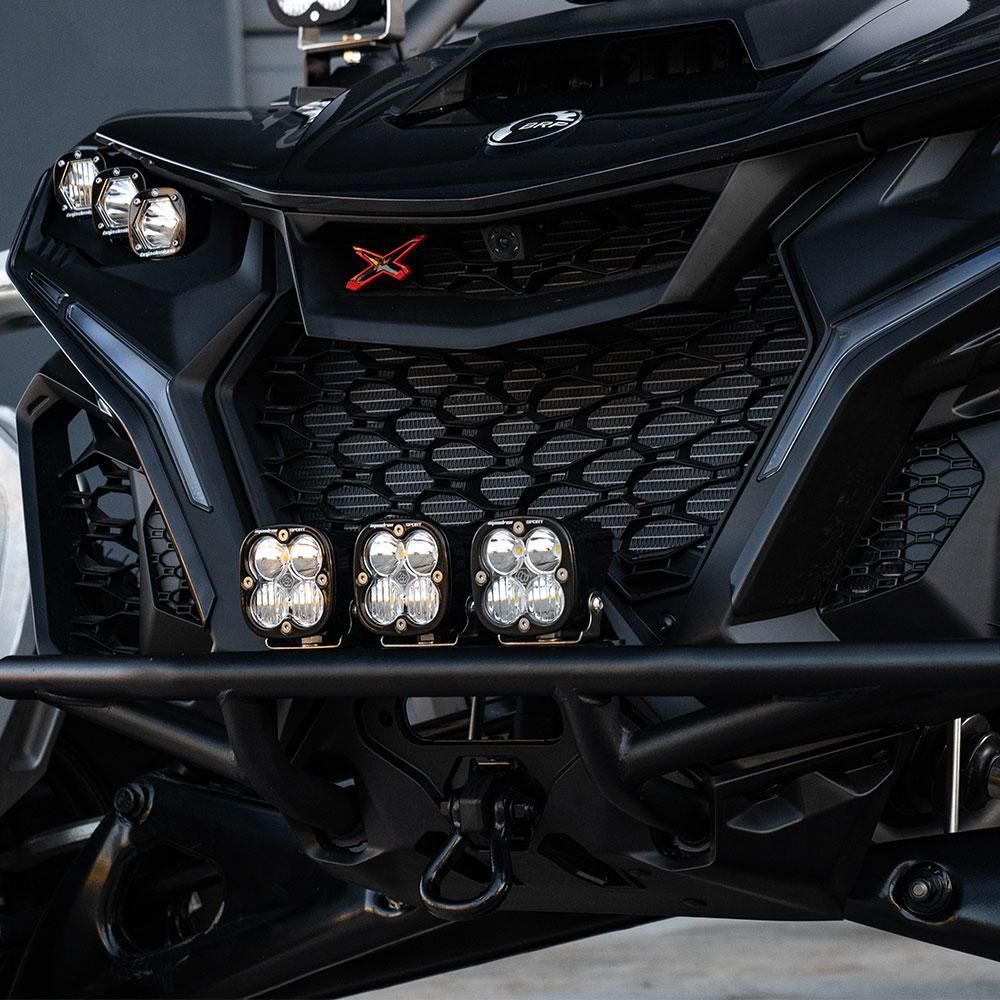 Baja Designs Pre-Runner Bumper LED Light Kit Squadron Sport Series Driving/Combo Pattern Clear Lens For Can-Am Maverick R 2024 448203