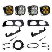 Baja Designs Fog Pocket Light Kit Dual Squadron Sport Series SAE Pattern Baja Amber Lens Upfitter Wiring 448228UP