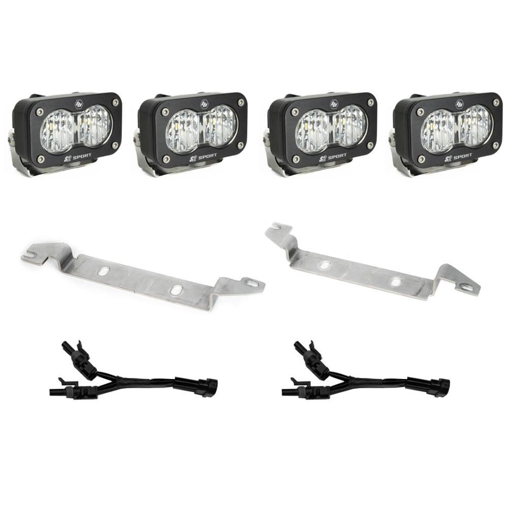 Baja Designs Fog Pocket Light Kit Dual S2 Sport Series Wide Cornering Pattern Clear Lens 448238