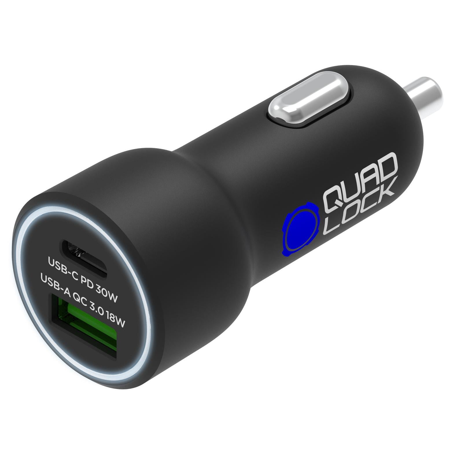Quad Lock 48W Dual Car Charging USB-C & A QLA-DCC-2