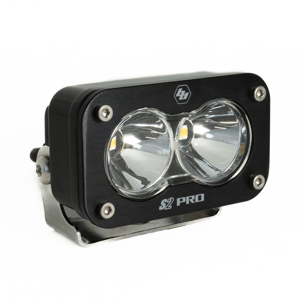 Baja Designs Auxiliary LED Light Pod Each Black Case S2 Pro Series Spot Pattern Clear Lens Universal 480001
