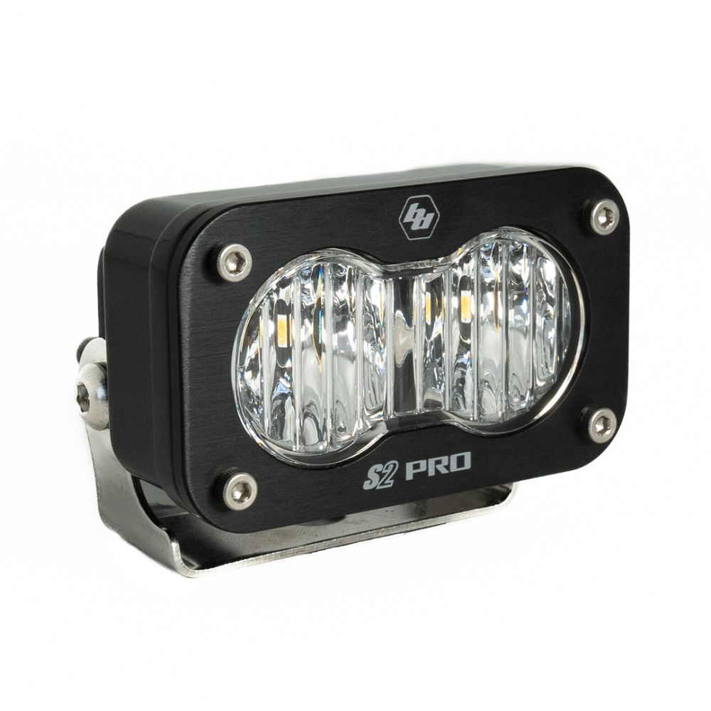 Baja Designs Auxiliary LED Light Pod Each Black Case S2 Pro Series Wide Cornering Pattern Clear Lens Universal 480005