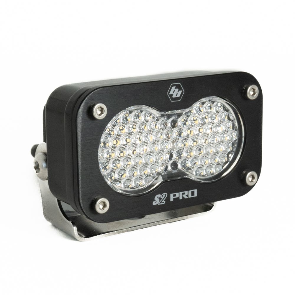 Baja Designs Auxiliary LED Light Pod Each Black Case S2 Pro Series Work/Scene Pattern Clear Lens Universal 480006