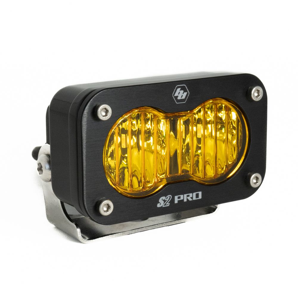 Baja Designs Auxiliary LED Light Pod Each Black Case S2 Pro Series Wide Cornering Pattern Baja Amber Lens Universal 480015