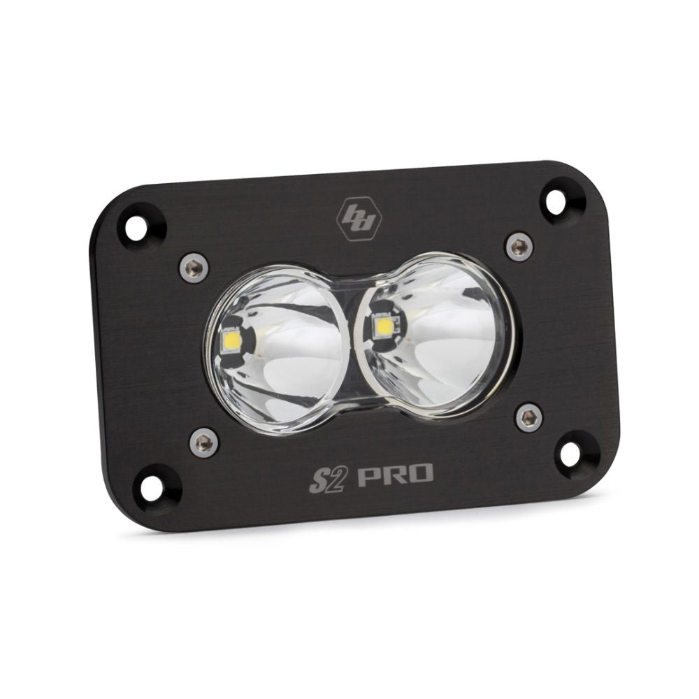 Baja Designs Auxiliary LED Light Pod Each Black Flush Mount S2 Pro Series Spot Pattern Clear Lens Universal 481001