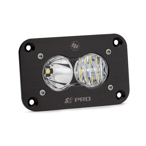 Baja Designs Auxiliary LED Light Pod Each Black Flush Mount S2 Pro Series Driving/Combo Pattern Clear Lens Universal 481003