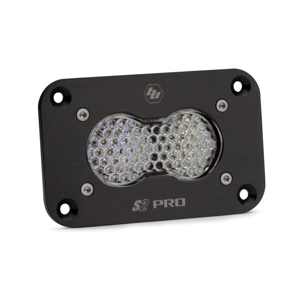 Baja Designs Auxiliary LED Light Pod Each Black Flush Mount S2 Pro Series Work/Scene Pattern Clear Lens Universal 481006