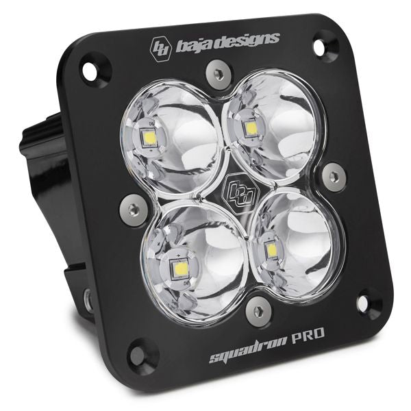 Baja Designs Auxiliary LED Light Pod Each Black Angle Flush Mount Squadron Pro Series Spot Pattern Clear Lens Universal 491001