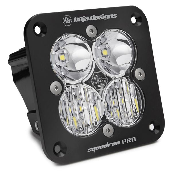 Baja Designs Auxiliary LED Light Pod Each Black Angle Flush Mount Squadron Pro Series Driving/Combo Pattern Clear Lens Universal 491003