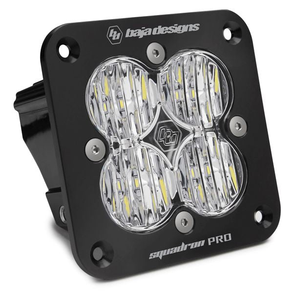 Baja Designs Auxiliary LED Light Pod Each Black Angle Flush Mount Squadron Pro Series Wide Cornering Pattern Clear Lens Universal 491005