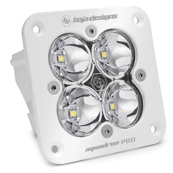 Baja Designs Auxiliary LED Light Pod Each White Flush Mount Squadron Pro Series Work/Scene Pattern Clear Lens Universal 491006WT