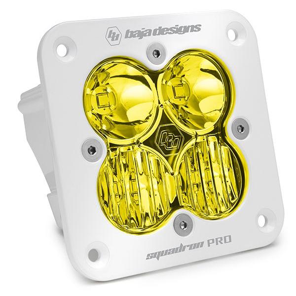 Baja Designs Auxiliary LED Light Pod Each White Flush Mount Squadron Pro Series Driving/Combo Pattern Baja Amber Lens Universal 491013WT