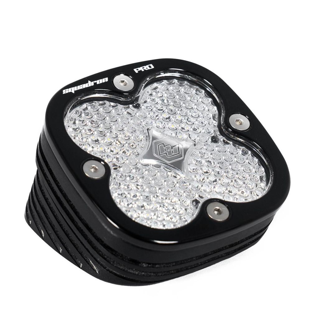 Baja Designs Auxiliary LED Light Pod Each Black Flush Mount Squadron Pro Series Work/Scene Pattern Clear Lens Universal 492006