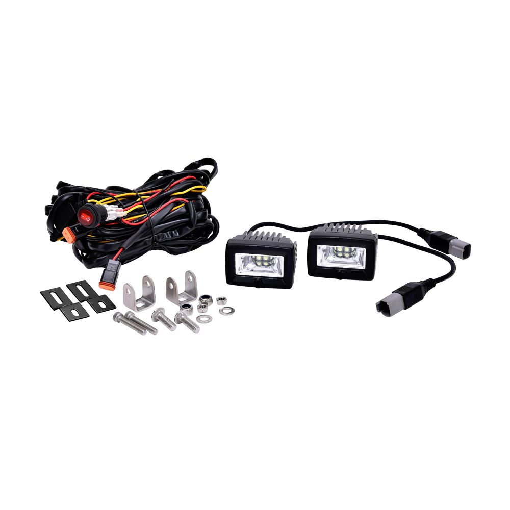 KC HiLiTES 2" C-Series C2 LED - 2-Light System - Backup - 20W Flood Beam 519