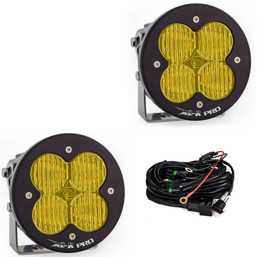 Baja Designs Auxiliary LED Light Pod Pair XL-R Pro Series Wide Cornering Pattern Baja Amber Lens Universal 537815