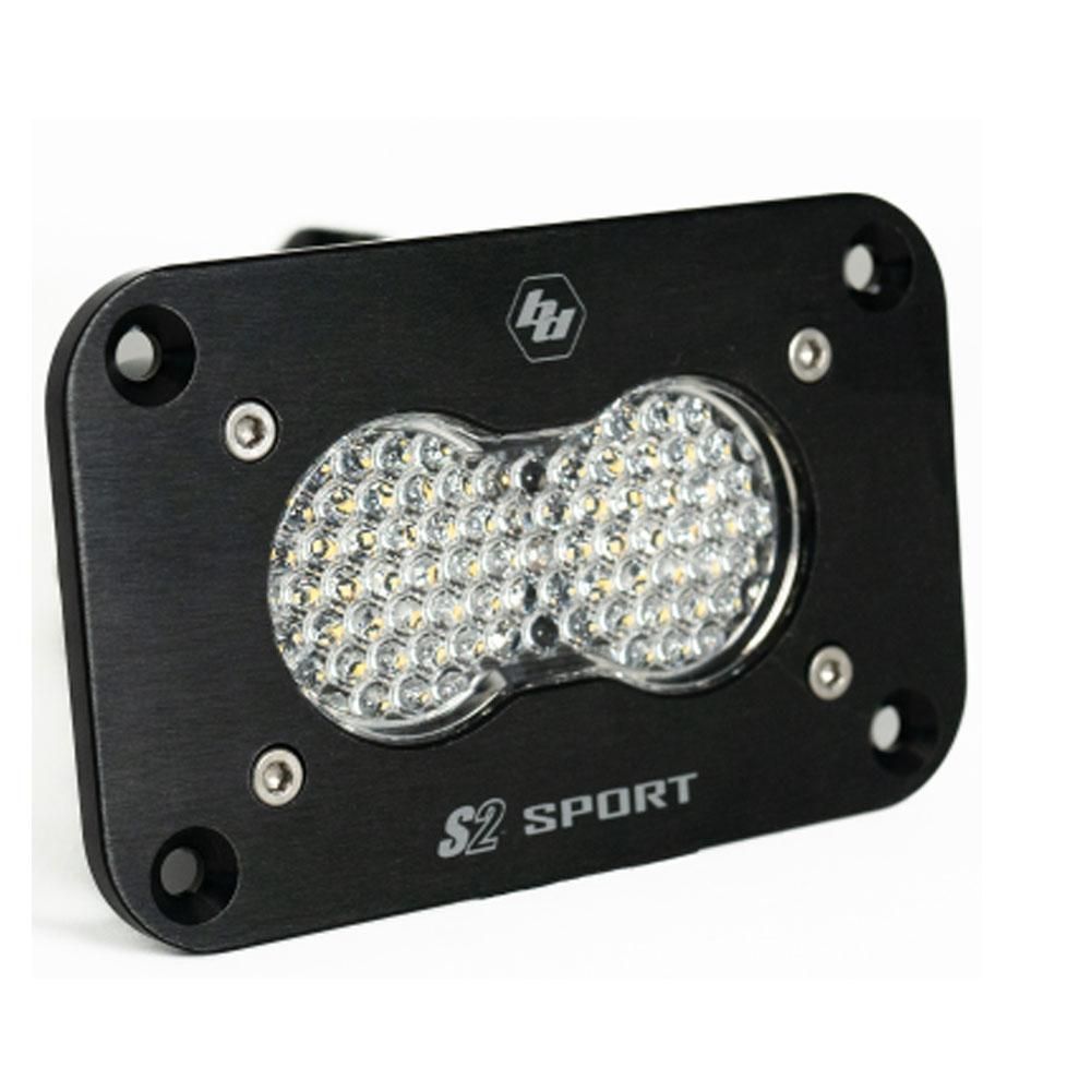 Baja Designs Auxiliary LED Light Pod Each Black Flush Mount S2 Sport Series Work/Scene Pattern Clear Lens Universal 541006