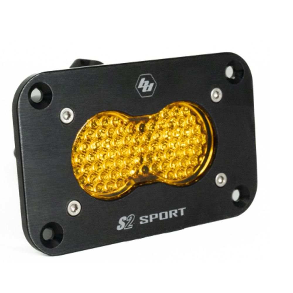 Baja Designs Auxiliary LED Light Pod Each Black Flush Mount S2 Sport Series Work/Scene Pattern Baja Amber Lens Universal 541016