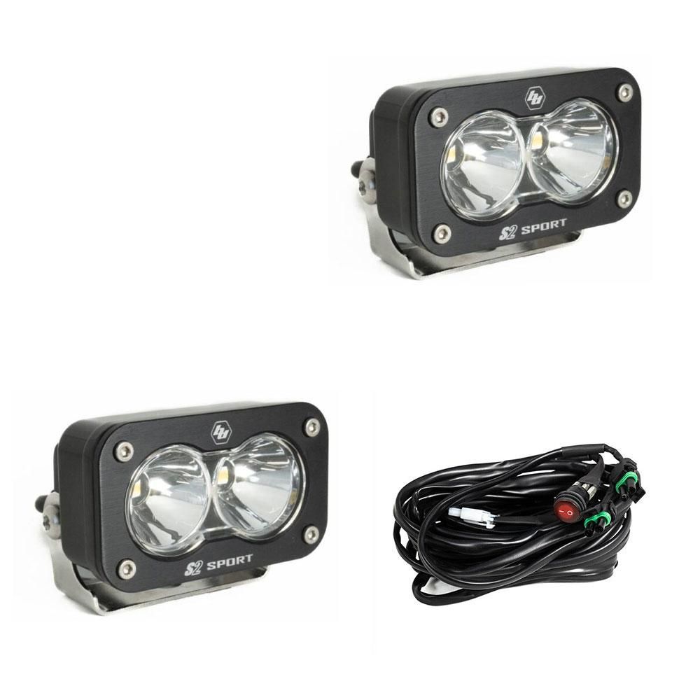 Baja Designs Auxiliary LED Light Pod Pair S2 Sport Series Spot Pattern Clear Lens Universal 547801