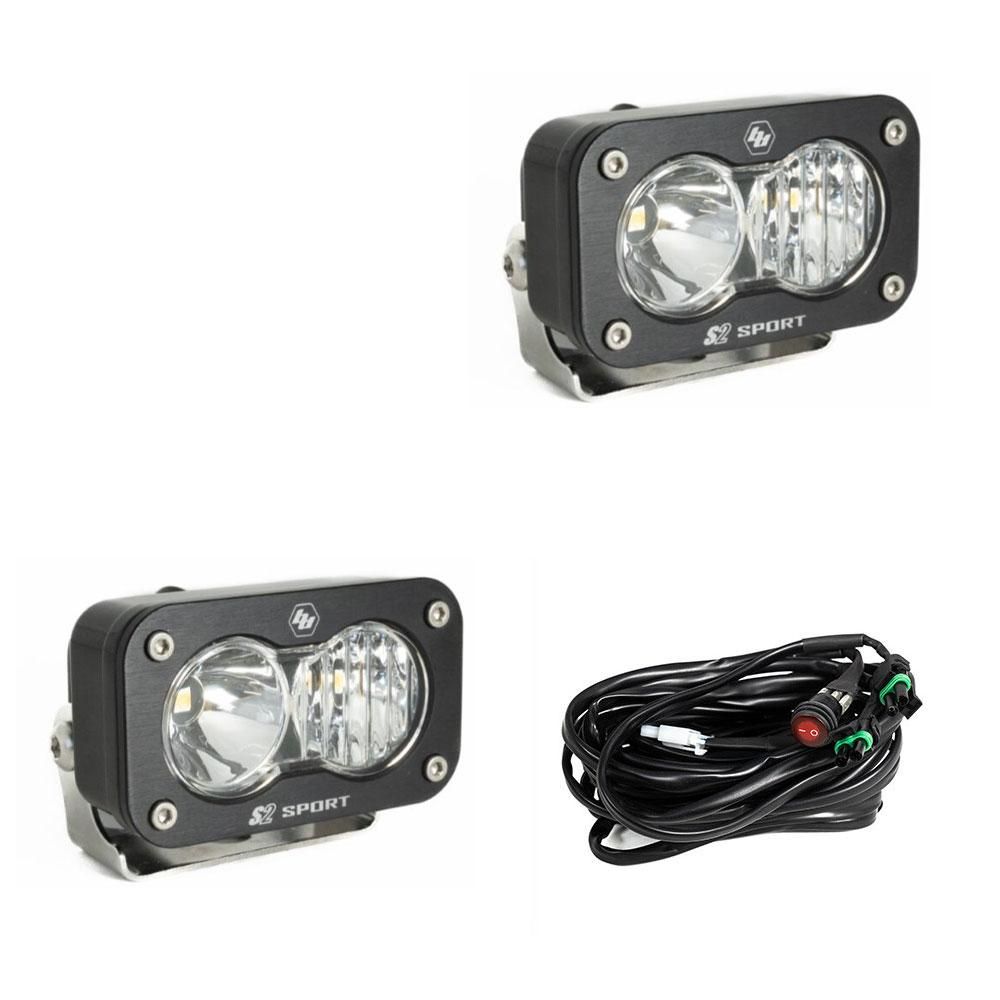 Baja Designs Auxiliary LED Light Pod Pair S2 Sport Series Driving/Combo Pattern Clear Lens Universal 547803