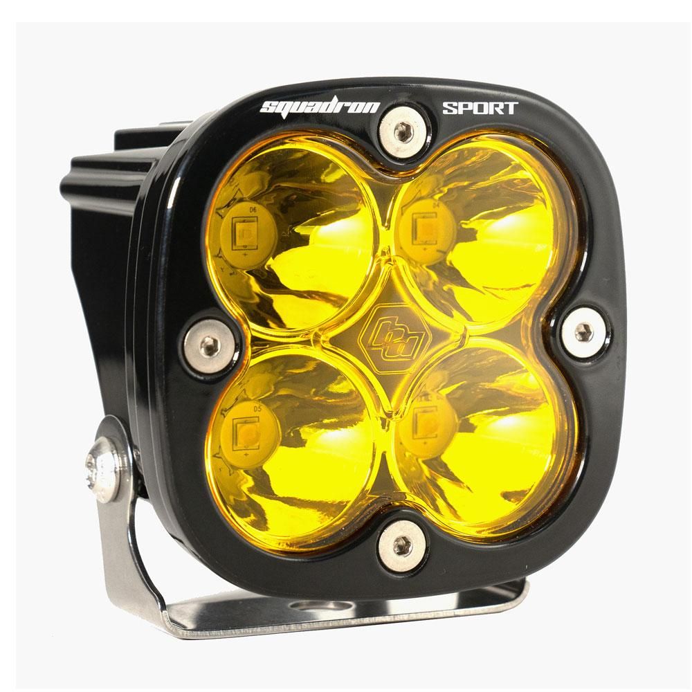 Baja Designs Auxiliary LED Light Pod Each Squadron Sport Series Spot Pattern Baja Amber Lens Universal 550011
