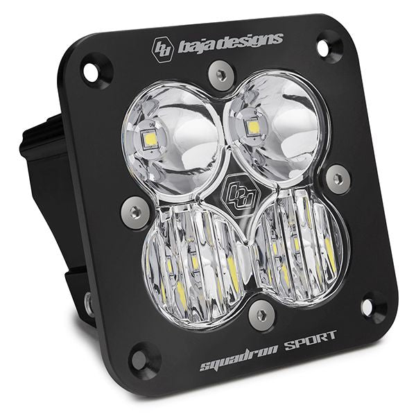 Baja Designs Auxiliary LED Light Pod Each Black Angle Flush Mount Squadron Sport Series Driving/Combo Pattern Clear Lens Universal 551003