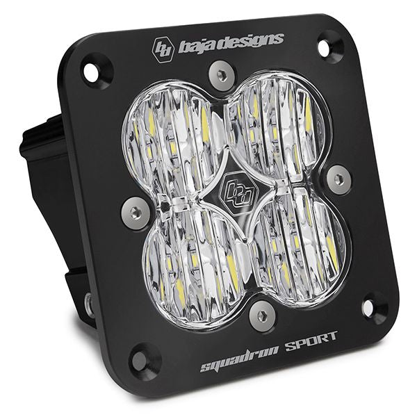 Baja Designs Auxiliary LED Light Pod Each Black Angle Flush Mount Squadron Sport Series Wide Cornering Pattern Clear Lens Universal 551005