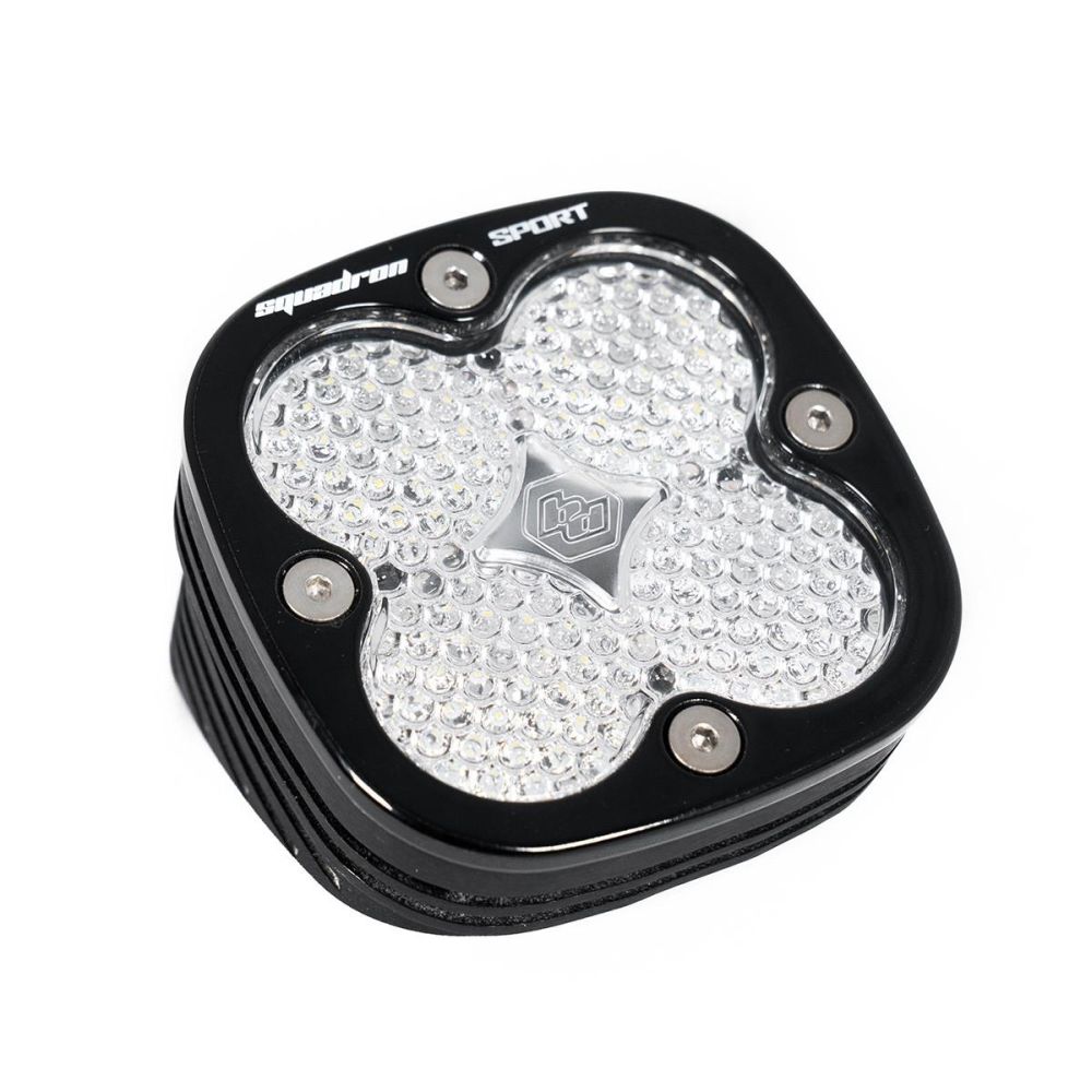 Baja Designs Auxiliary LED Light Pod Each Black Flush Mount Squadron Sport Series Work/Scene Pattern Clear Lens Universal 552006