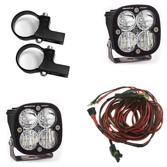 Baja Designs Frame Light Kit Horizontal 1.75 inch Squadron Sport Series Driving/Combo Pattern Clear Lens Universal 557104