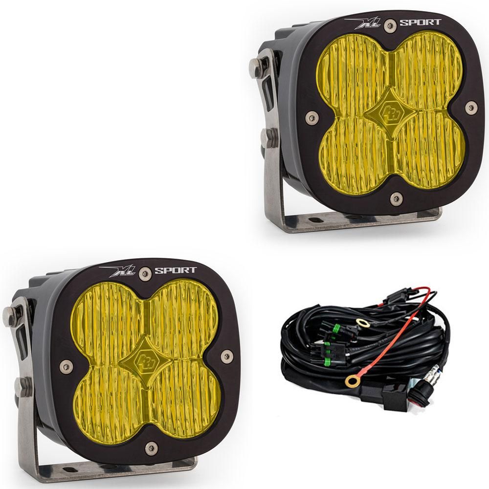 Baja Designs Auxiliary LED Light Pod Pair XL Sport Series Wide Cornering Pattern Baja Amber Lens Universal 567815