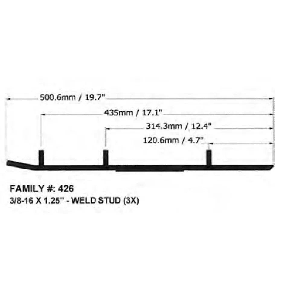 SPI WB-000-426 Spi Defender Hardweld Runners, Skidoo
