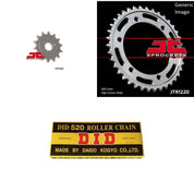 520 Chain Natural, Front & Rear Sprocket Kit for Street HONDA CBR250R 2011-2013