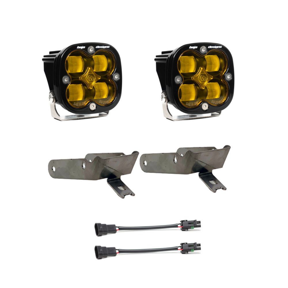 Baja Designs Fog Pocket Light Kit Squadron Series SAE Pattern Baja Amber Lens 630822