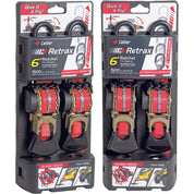 Caliber Retrax 6' Self Rewind Tiedown Strap Kit Pair 13412