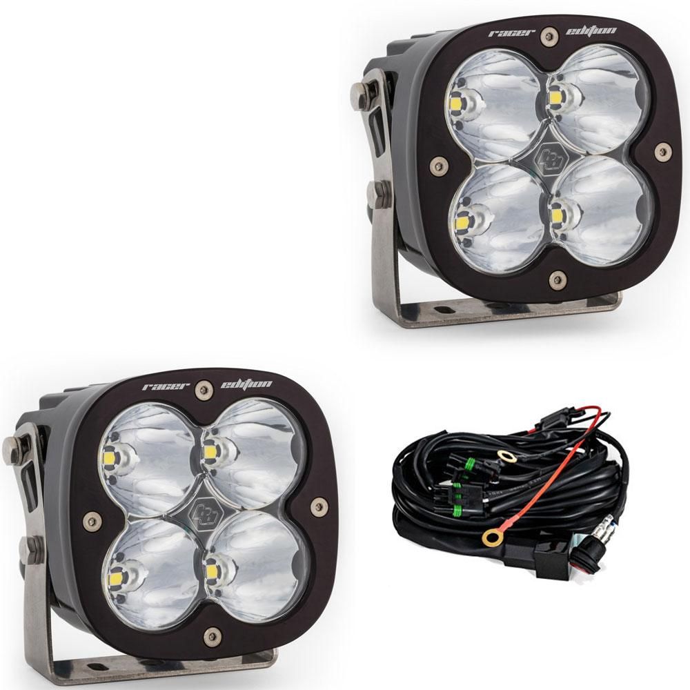 Baja Designs Auxiliary LED Light Pod Pair XL Racer Series Spot Pattern Clear Lens Universal 687802