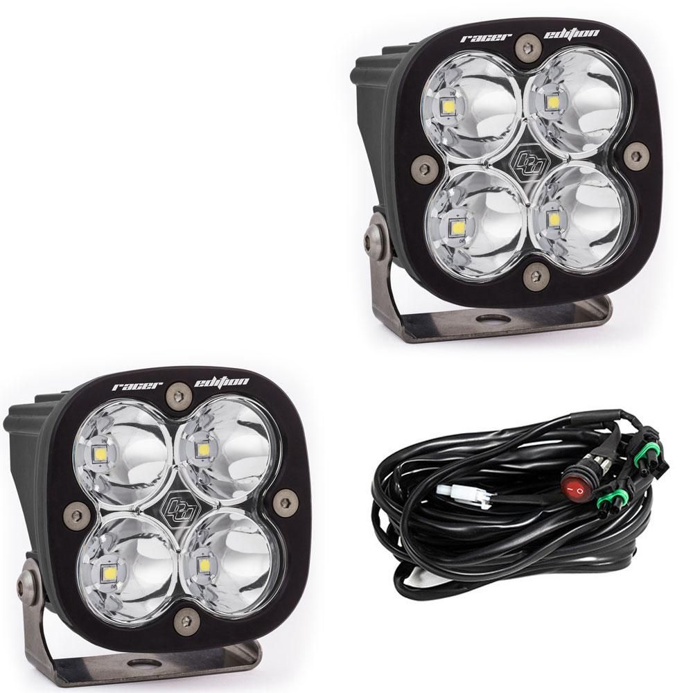 Baja Designs Auxiliary LED Light Pod Pair Squadron Racer Series Spot Pattern Clear Lens Universal 727801