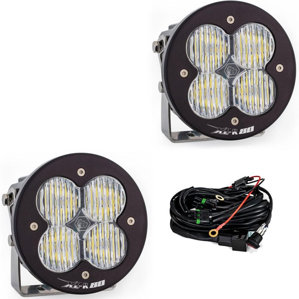 Baja Designs Auxiliary LED Light Pod Pair XL-R 80 Series Wide Cornering Pattern Clear Lens Universal 767805