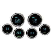 Dakota Digital Odyssey II Universal Round 6 Gauges Kit Teal Display ODYR-60-1