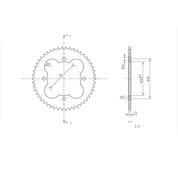 BikeMaster Rear Steel Sprocket For Honda TRX90EX FourTrax 1993-2001 Black