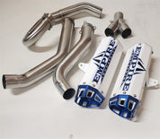 Empire Industries G2 Dual Exhaust White/Blue For Yamaha Raptor 700 2015-2025