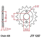 JT Sprockets Front Steel Sprocket 15 Tooth 15T 428 Chain JTF1257.15