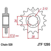 JT Sprockets Front Steel Sprocket 15 Tooth 15T 520 Chain JTF1295.15