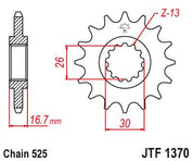 JT Sprockets Front Steel Countershaft Sprocket 15 Tooth 15T 525 Chain