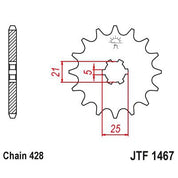 JT Sprockets Front Steel Sprocket 13 Tooth 13T 428 Chain JTF1467.13