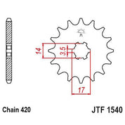 JT Sprockets Front Steel Sprocket 14 Tooth 14T 420 Chain JTF1540.14