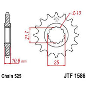 JT Sprockets Front Steel Sprocket 17 Tooth 17T 525 Chain JTF1586.17
