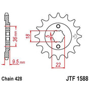 JT Sprockets Front Steel Sprocket 19 Tooth 19T 428 Chain JTF1588.19