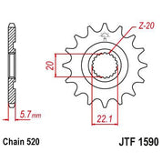 JT Sprockets Front Steel Sprocket 14 Tooth 14T 520 Chain JTF1590.14