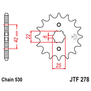 JT Sprockets Front Steel Countershaft Sprocket 17 Tooth 17T 530 Chain JTF278.17