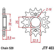 JT Sprockets Front Steel Sprocket 15 Tooth 15T 520 Chain JTF403.15