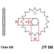JT Sprockets Front Steel Countershaft Sprocket 17 Tooth 17T 530 Chain JTF568.17